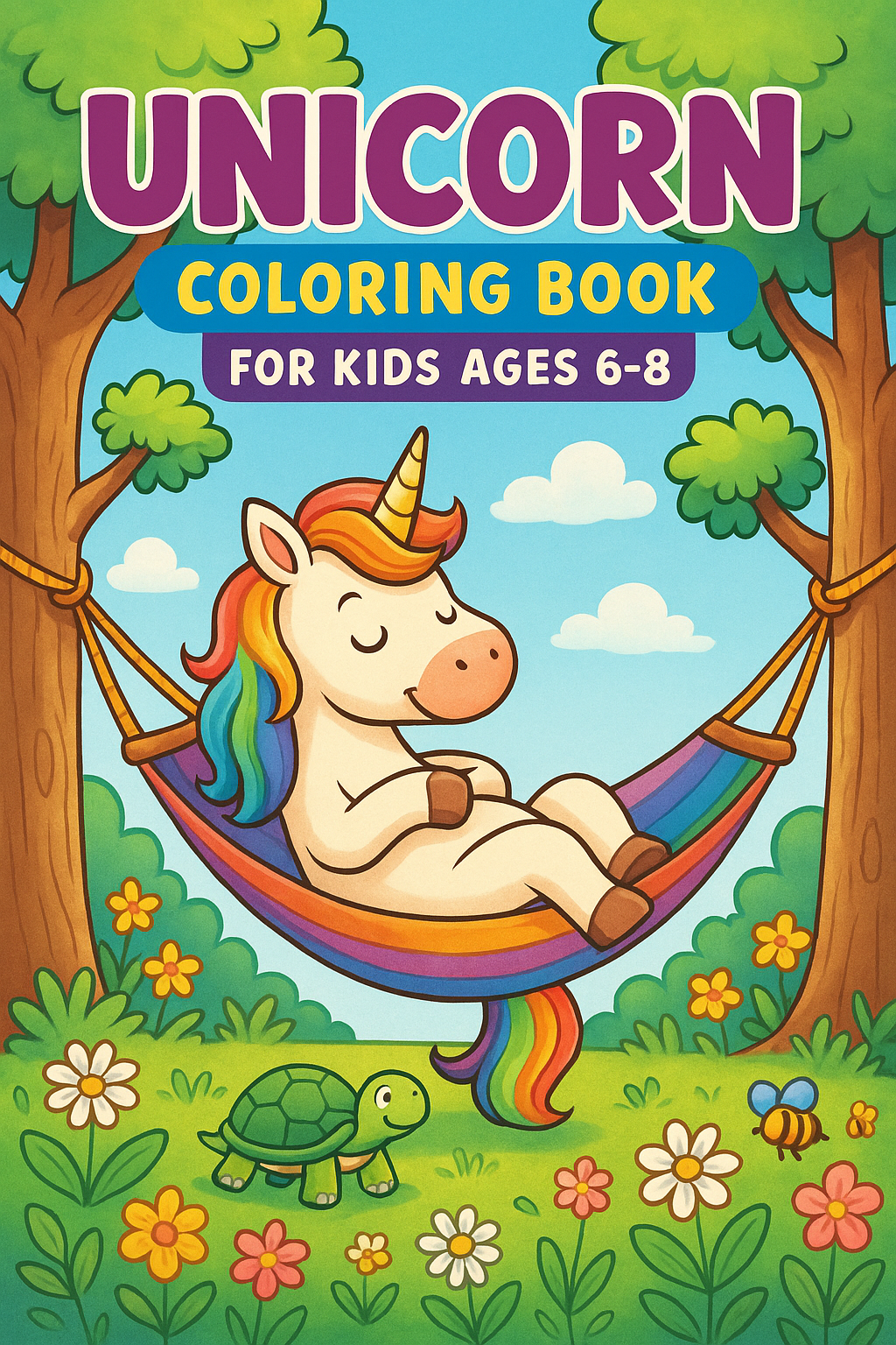 Unicorn Coloring Book Cover